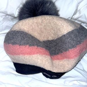 ANTIC Q Beret hat with Pom ONE OF A KIND!